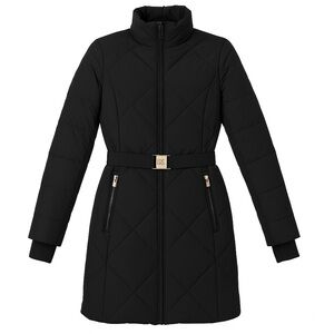 Michael Kors – Quilted Belted Long Puffer Coat – Black – Size L
